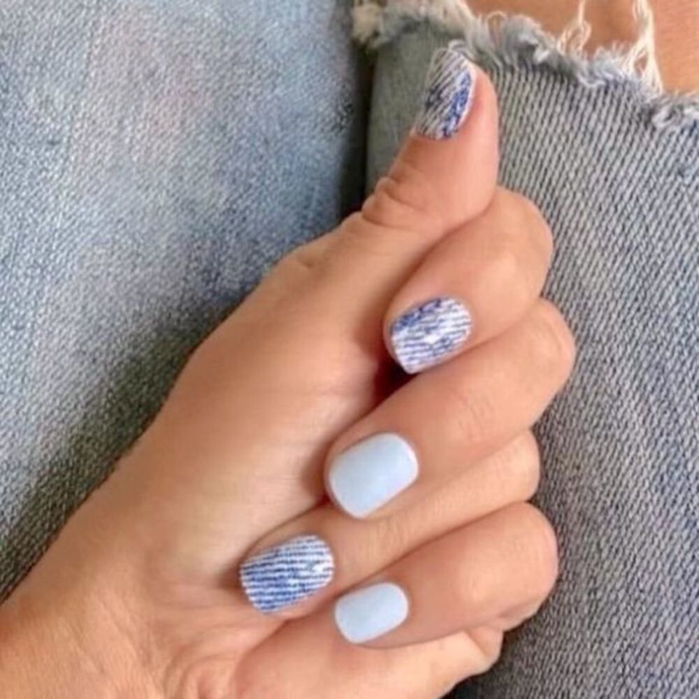 Color Street - Blue Jean baby nail polish strips.
